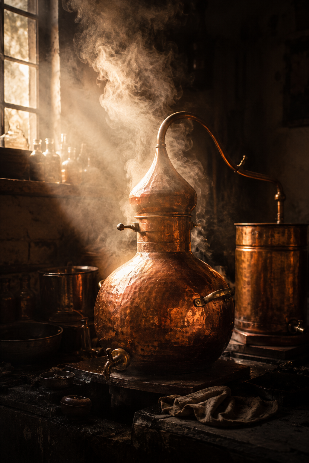 Traditional copper deg used for attar distillation